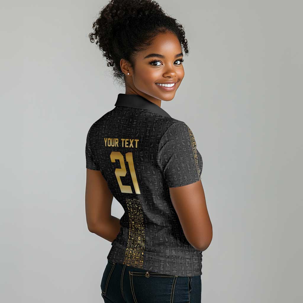 World Football 2026 Egypt Custom Women Polo Shirt Ancient Egyptian Hieroglyphs - African Pride