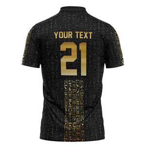 World Football 2026 Egypt Custom Zipper Polo Shirt Ancient Egyptian Hieroglyphs - African Pride