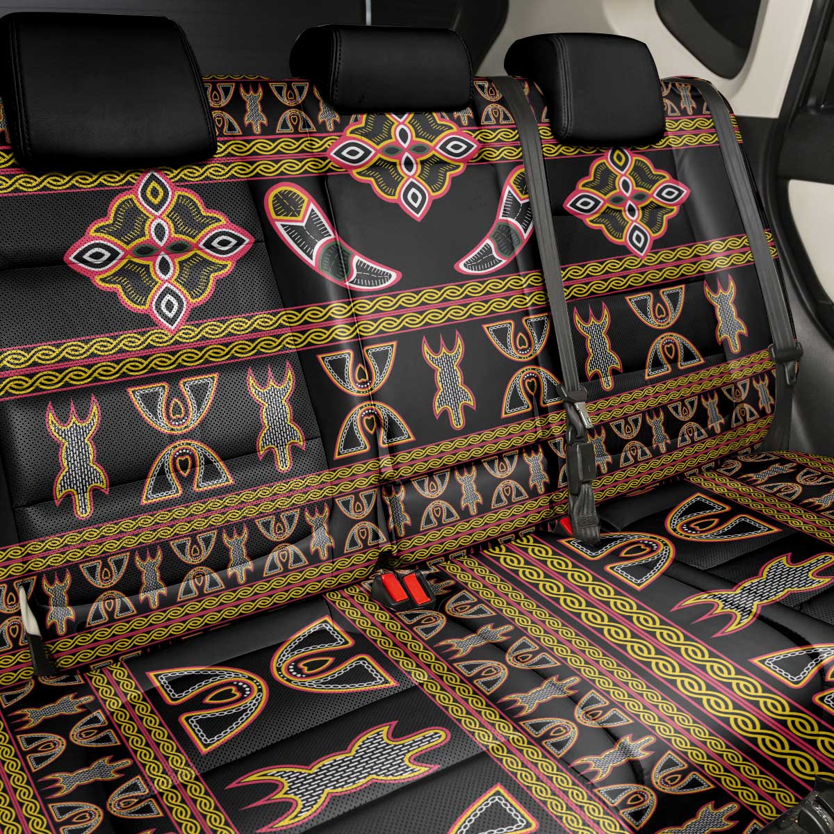 Bamenda Toghu Back Car Seat Cover Traditional Attire Pattern