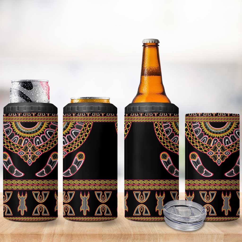 Bamenda Toghu 4 in 1 Can Cooler Tumbler Traditional Attire Pattern