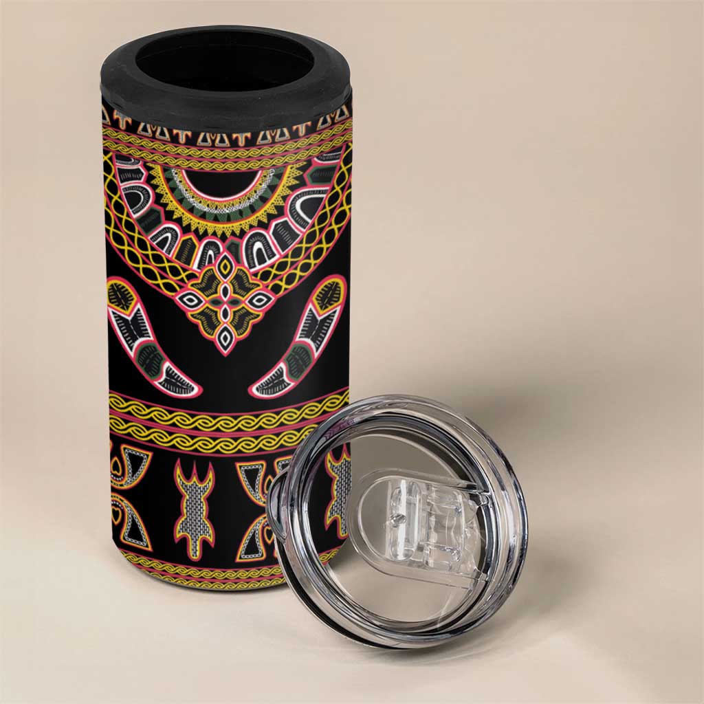 Bamenda Toghu 4 in 1 Can Cooler Tumbler Traditional Attire Pattern