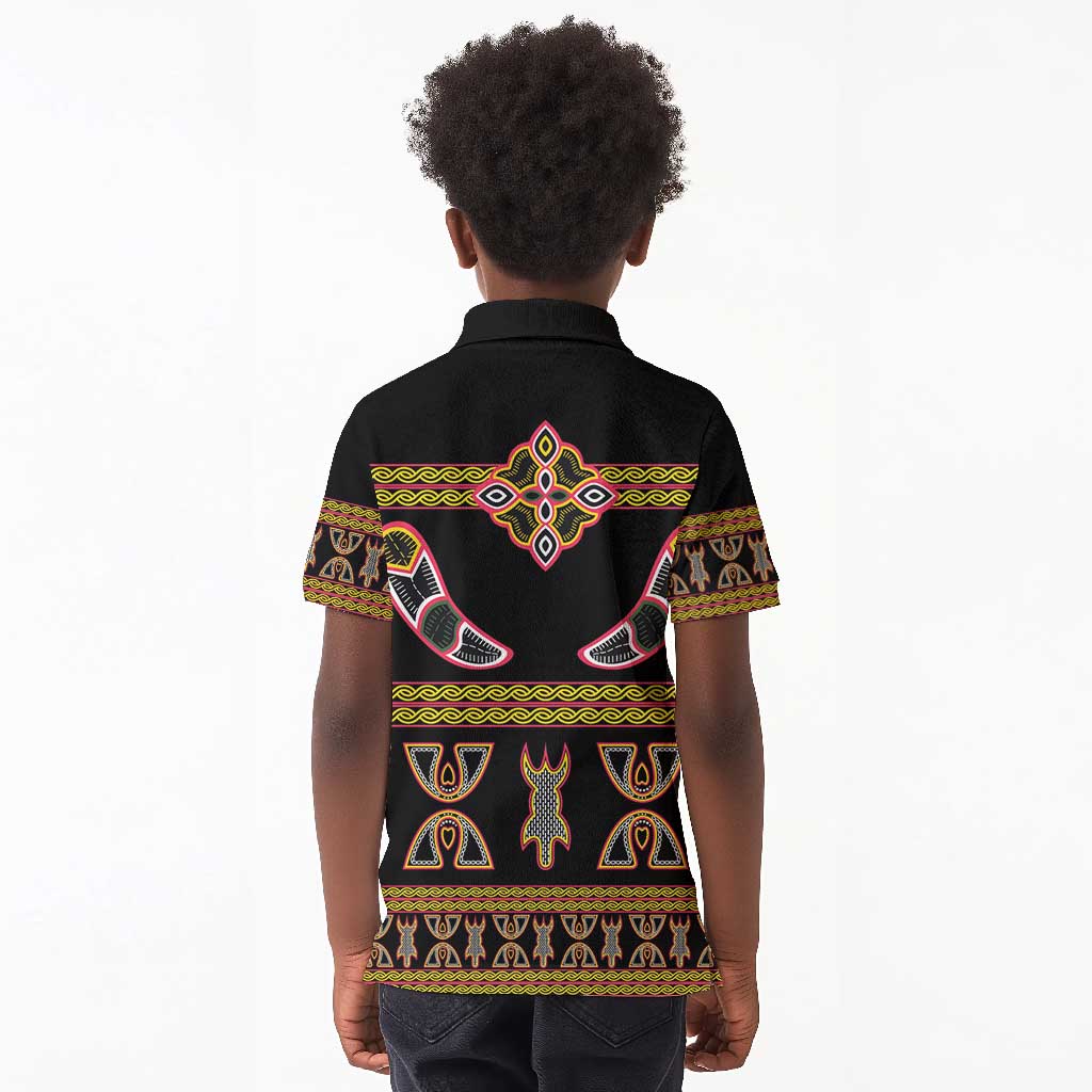 Bamenda Toghu Kid Polo Shirt Traditional Attire Pattern