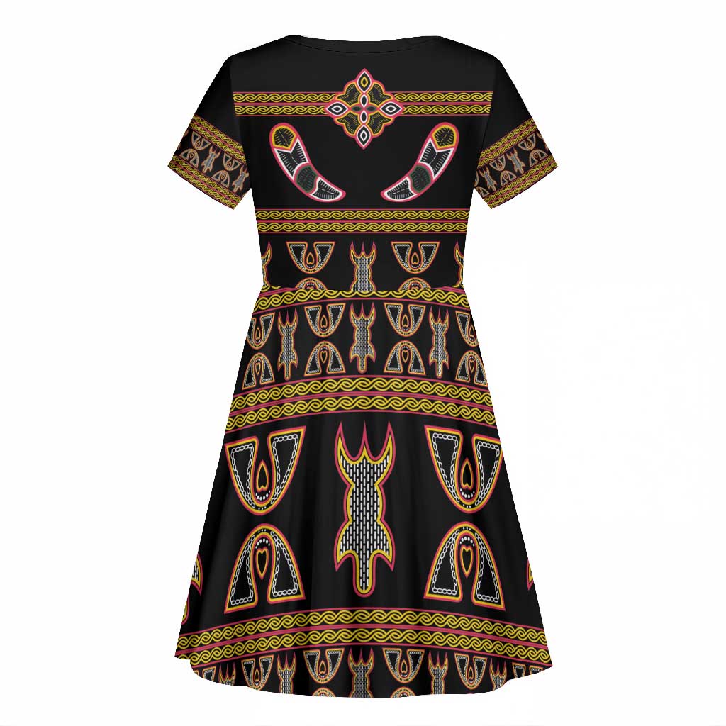 Bamenda Toghu Kid Short Sleeve Dress Traditional Attire Pattern