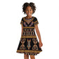 Bamenda Toghu Kid Short Sleeve Dress Traditional Attire Pattern