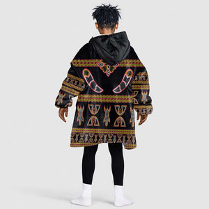 Bamenda Toghu Kid Wearable Blanket Hoodie Traditional Attire Pattern