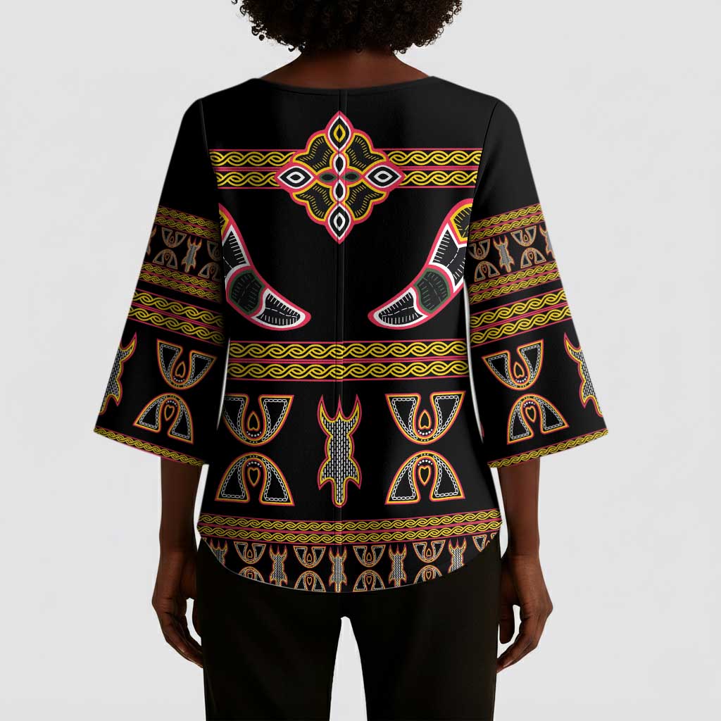 Bamenda Toghu Kimono Sleeve Blouse Traditional Attire Pattern