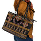 Bamenda Toghu Leather Tote Bag Traditional Attire Pattern