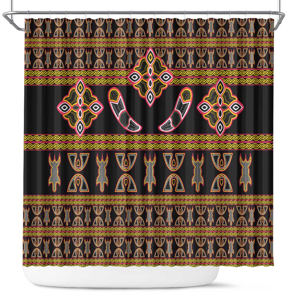 Bamenda Toghu Shower Curtain Traditional Attire Pattern
