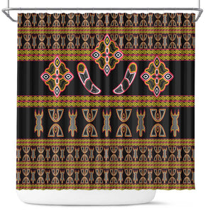 Bamenda Toghu Shower Curtain Traditional Attire Pattern