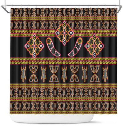 Bamenda Toghu Shower Curtain Traditional Attire Pattern