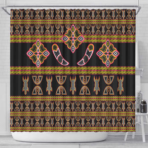 Bamenda Toghu Shower Curtain Traditional Attire Pattern
