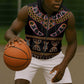 Bamenda Toghu Sleeveless Zip Hoodie Traditional Attire Pattern