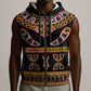 Bamenda Toghu Sleeveless Zip Hoodie Traditional Attire Pattern