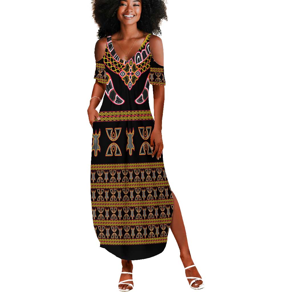 Bamenda Toghu Summer Maxi Dress Traditional Attire Pattern