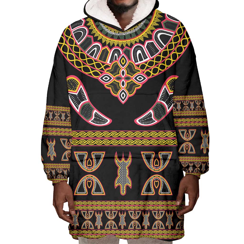 Bamenda Toghu Wearable Blanket Hoodie Traditional Attire Pattern