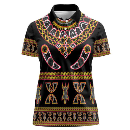 Bamenda Toghu Women Polo Shirt Traditional Attire Pattern