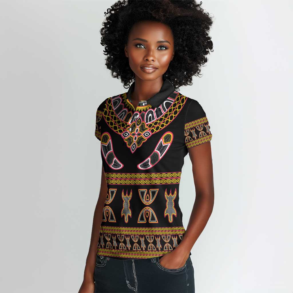 Bamenda Toghu Women Polo Shirt Traditional Attire Pattern