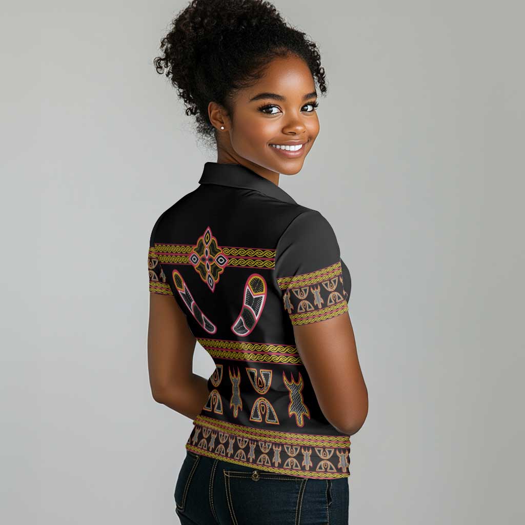 Bamenda Toghu Women Polo Shirt Traditional Attire Pattern