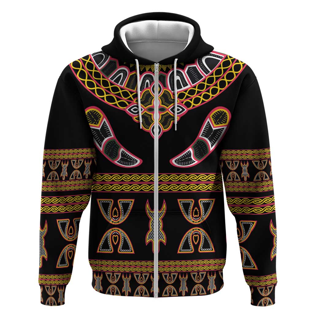 Bamenda Toghu Zip Hoodie Traditional Attire Pattern