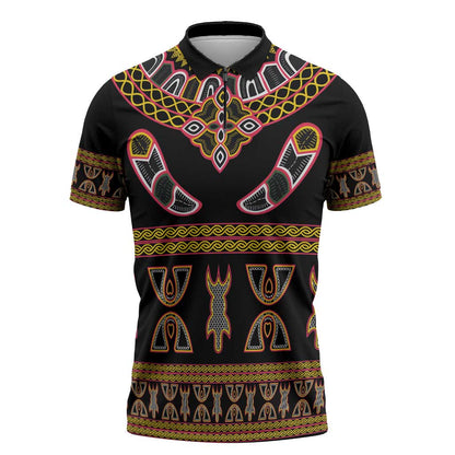 Bamenda Toghu Zipper Polo Shirt Traditional Attire Pattern