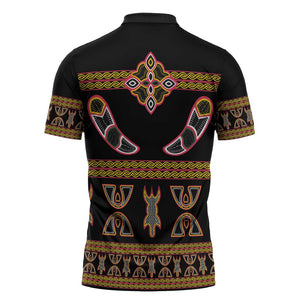 Bamenda Toghu Zipper Polo Shirt Traditional Attire Pattern
