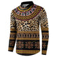 Cameroon Cheetah Toghu Pattern Button Sweatshirt
