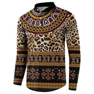 Cameroon Cheetah Toghu Pattern Button Sweatshirt