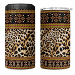 Cameroon Cheetah Toghu Pattern 4 in 1 Can Cooler Tumbler