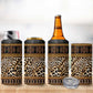 Cameroon Cheetah Toghu Pattern 4 in 1 Can Cooler Tumbler