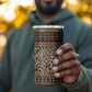Cameroon Cheetah Toghu Pattern 4 in 1 Can Cooler Tumbler