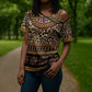 Cameroon Cheetah Toghu Pattern Cross Shoulder Shirt