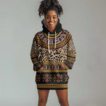 Cameroon Cheetah Toghu Pattern Hoodie Dress