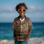 Cameroon Cheetah Toghu Pattern Kid Hawaiian Shirt