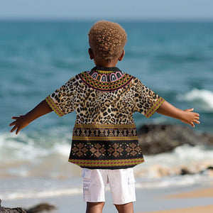 Cameroon Cheetah Toghu Pattern Kid Hawaiian Shirt