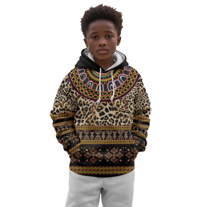 Cameroon Cheetah Toghu Pattern Kid Hoodie
