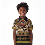 Cameroon Cheetah Toghu Pattern Kid Polo Shirt