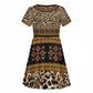 Cameroon Cheetah Toghu Pattern Kid Short Sleeve Dress