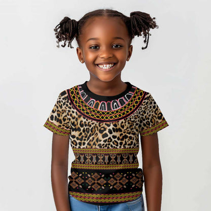 Cameroon Cheetah Toghu Pattern Kid T shirt