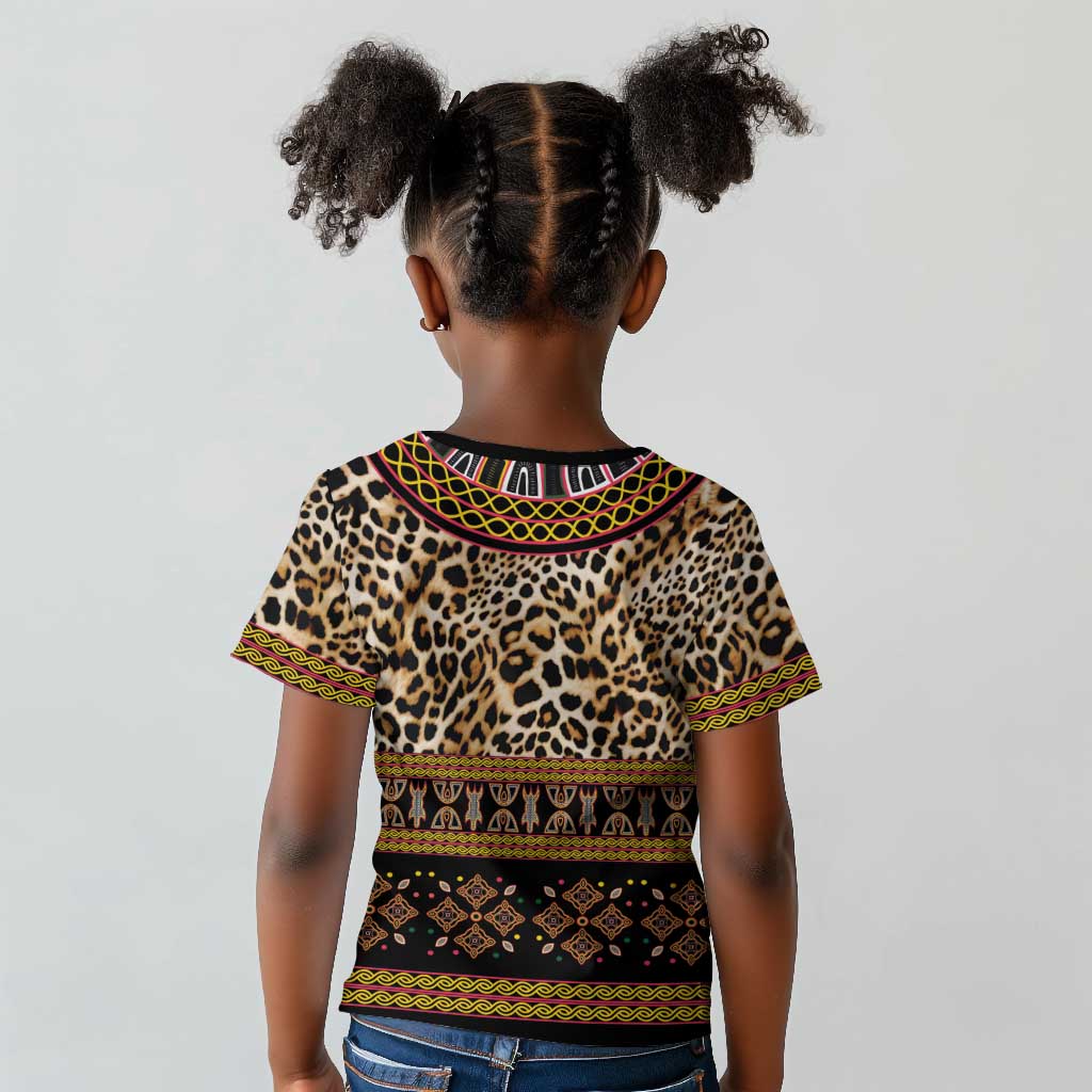 Cameroon Cheetah Toghu Pattern Kid T shirt