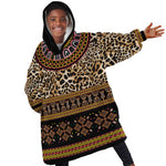 Cameroon Cheetah Toghu Pattern Kid Wearable Blanket Hoodie
