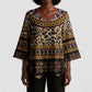 Cameroon Cheetah Toghu Pattern Kimono Sleeve Blouse