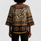 Cameroon Cheetah Toghu Pattern Kimono Sleeve Blouse