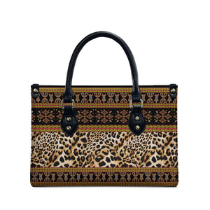 Cameroon Cheetah Toghu Pattern Leather Bag