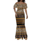 Cameroon Cheetah Toghu Pattern Mermaid Dress
