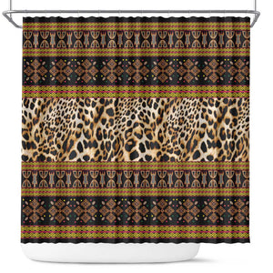 Cameroon Cheetah Toghu Pattern Shower Curtain