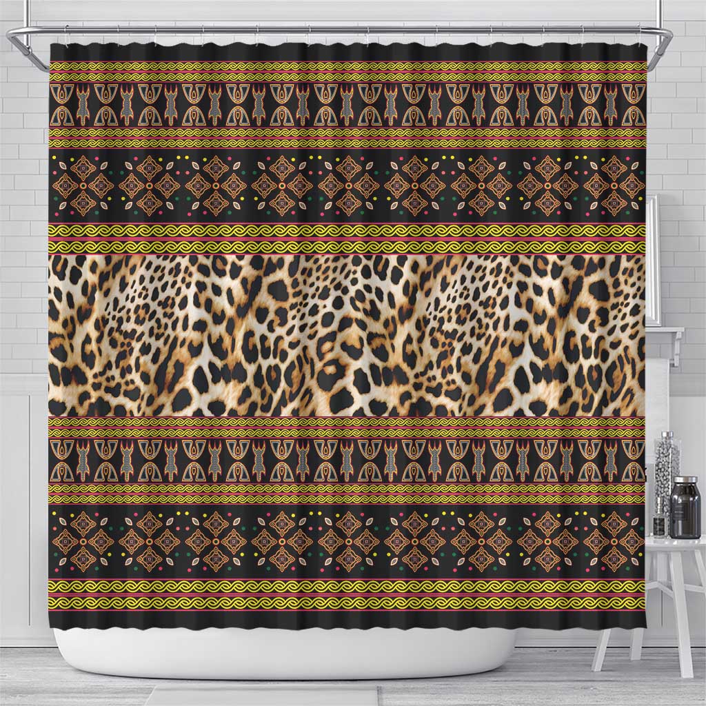 Cameroon Cheetah Toghu Pattern Shower Curtain