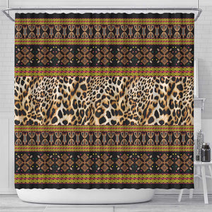 Cameroon Cheetah Toghu Pattern Shower Curtain