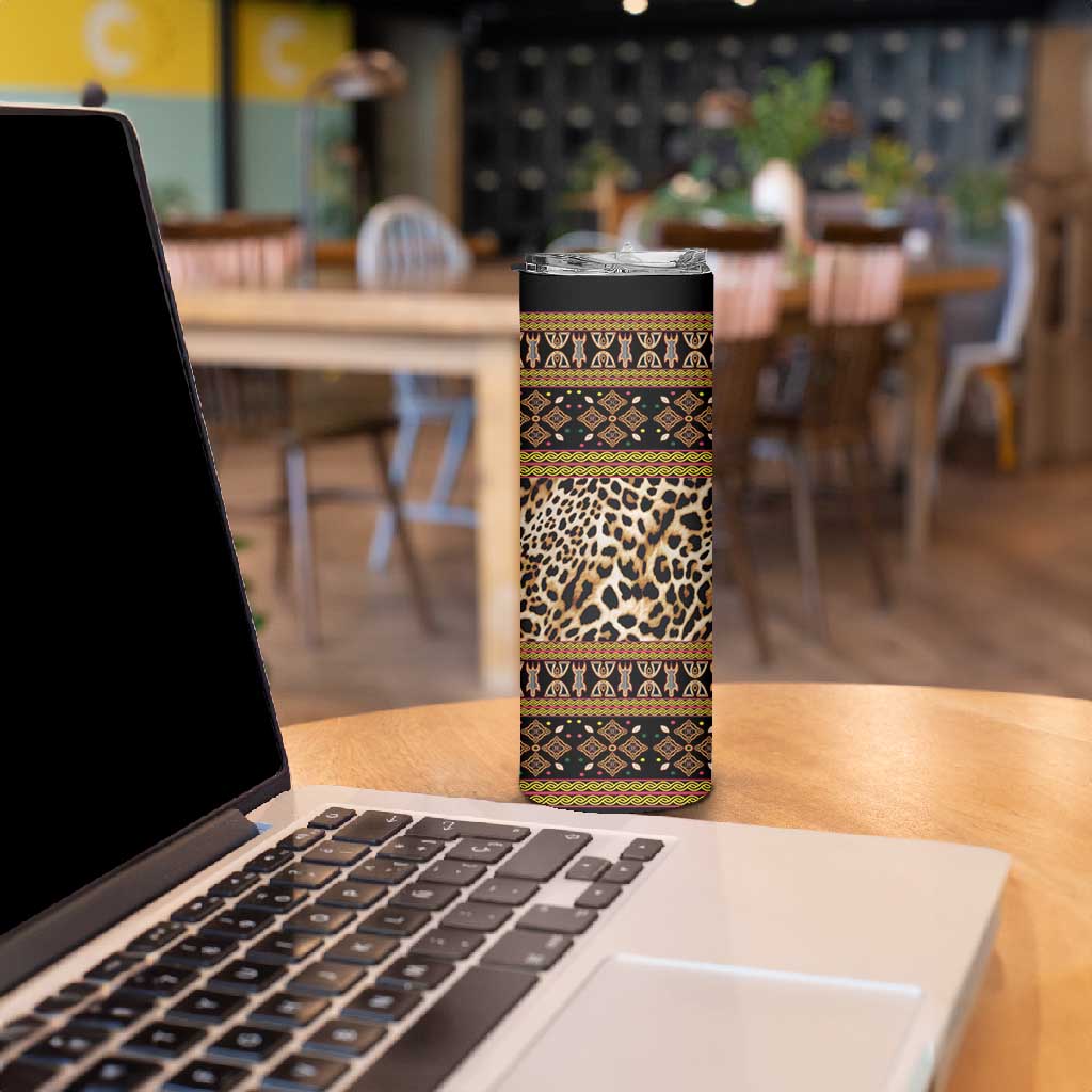 Cameroon Cheetah Toghu Pattern Skinny Tumbler