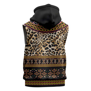Cameroon Cheetah Toghu Pattern Sleeveless Hoodie