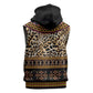 Cameroon Cheetah Toghu Pattern Sleeveless Zip Hoodie